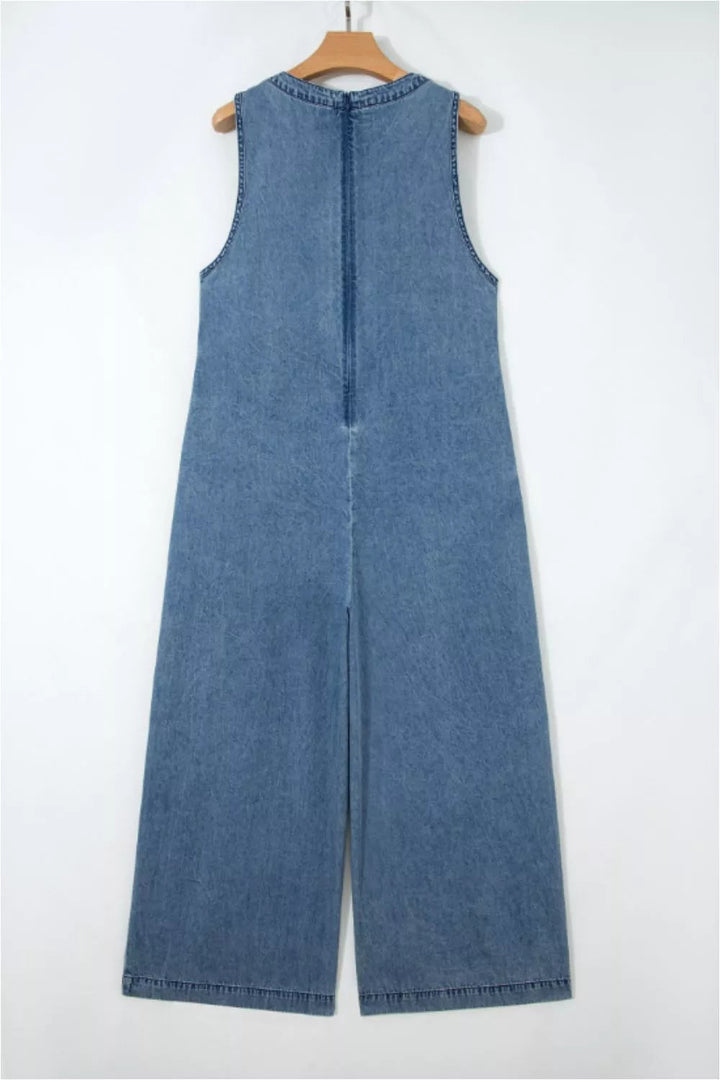 Sophie | Eleganter Denim-Jumpsuit mit weitem Bein