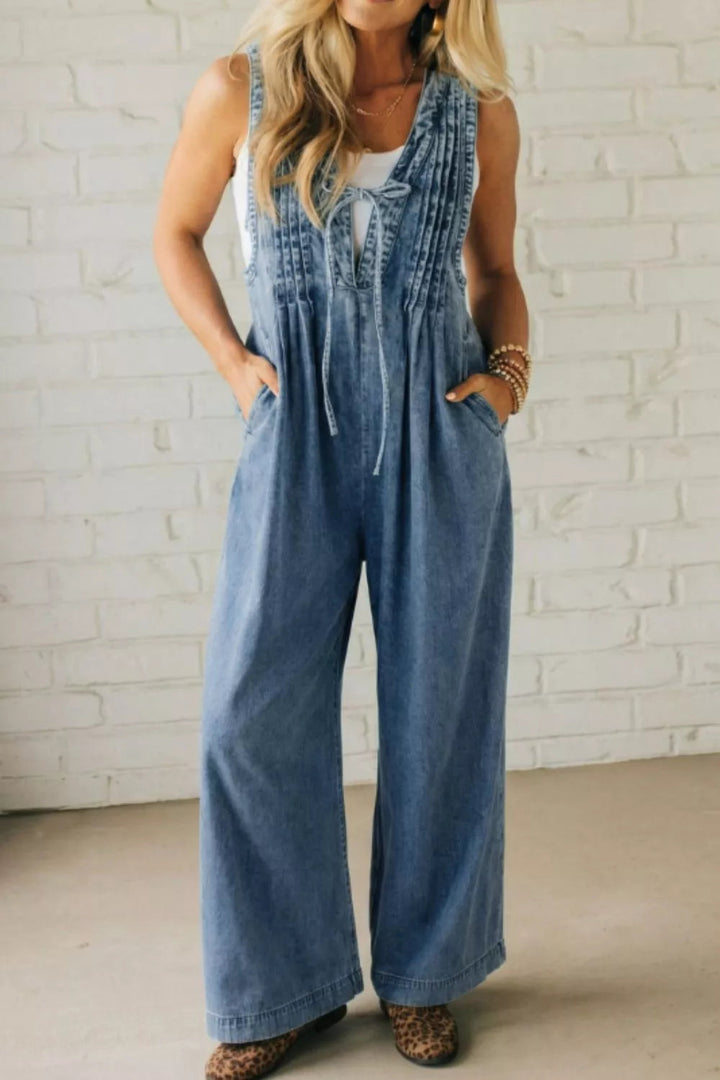 Sophie | Eleganter Denim-Jumpsuit mit weitem Bein