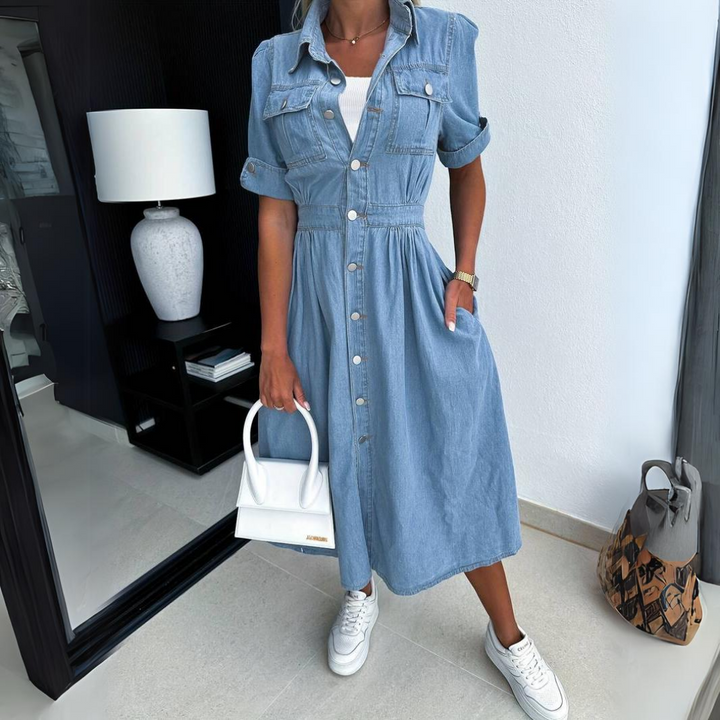 Sophie | Elegantes, Feminines &amp; Vielseitiges Jeans-Midikleid 1