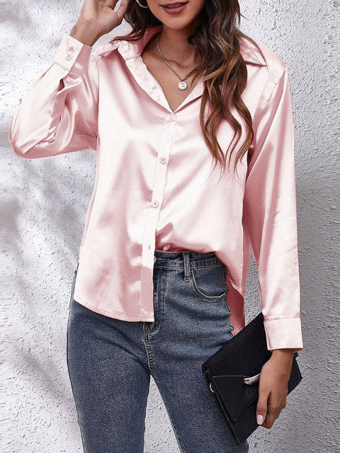 Clara | Elegantes Satin-Hemd mit luxuriösem Glanz