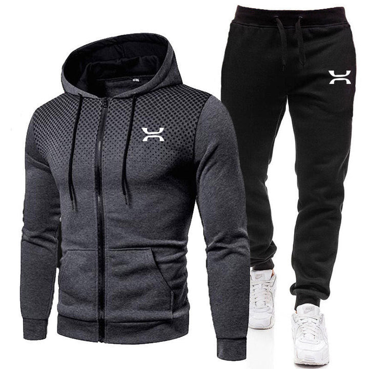 Sportanzug Herren | Hoodie mit Reißverschluss | Komplettes 2-Teile Set