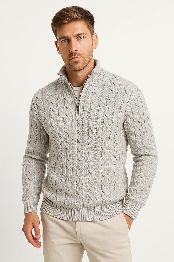 Steef | Eleganter Pullover mit Viertelreißverschluss