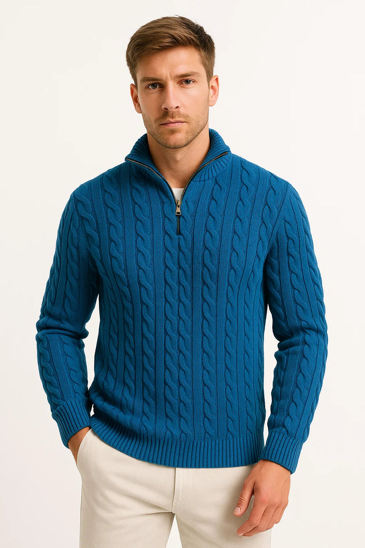 Steef | Eleganter Pullover mit Viertelreißverschluss