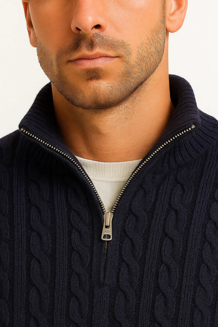 Steef | Eleganter Pullover mit Viertelreißverschluss