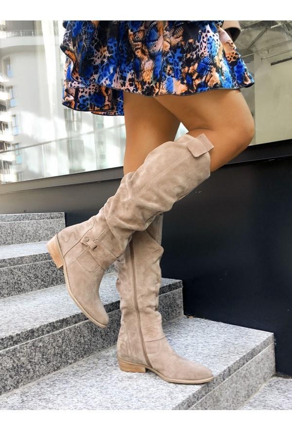Stiefel Damen kniehoch mit Blockabsatz