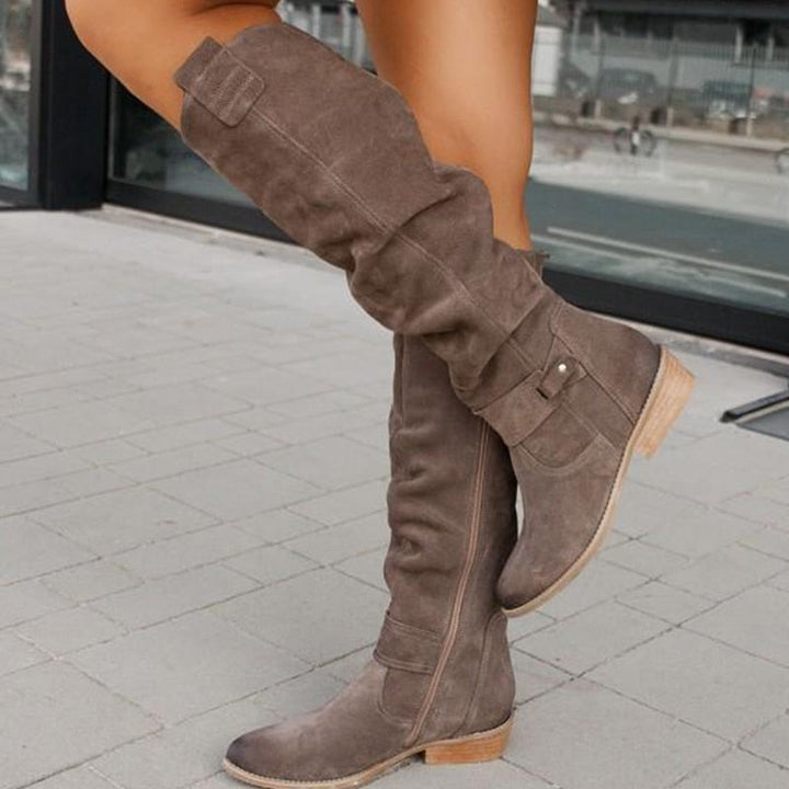 Stiefel Damen kniehoch mit Blockabsatz