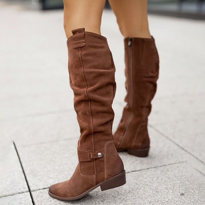 Stiefel Damen kniehoch mit Blockabsatz