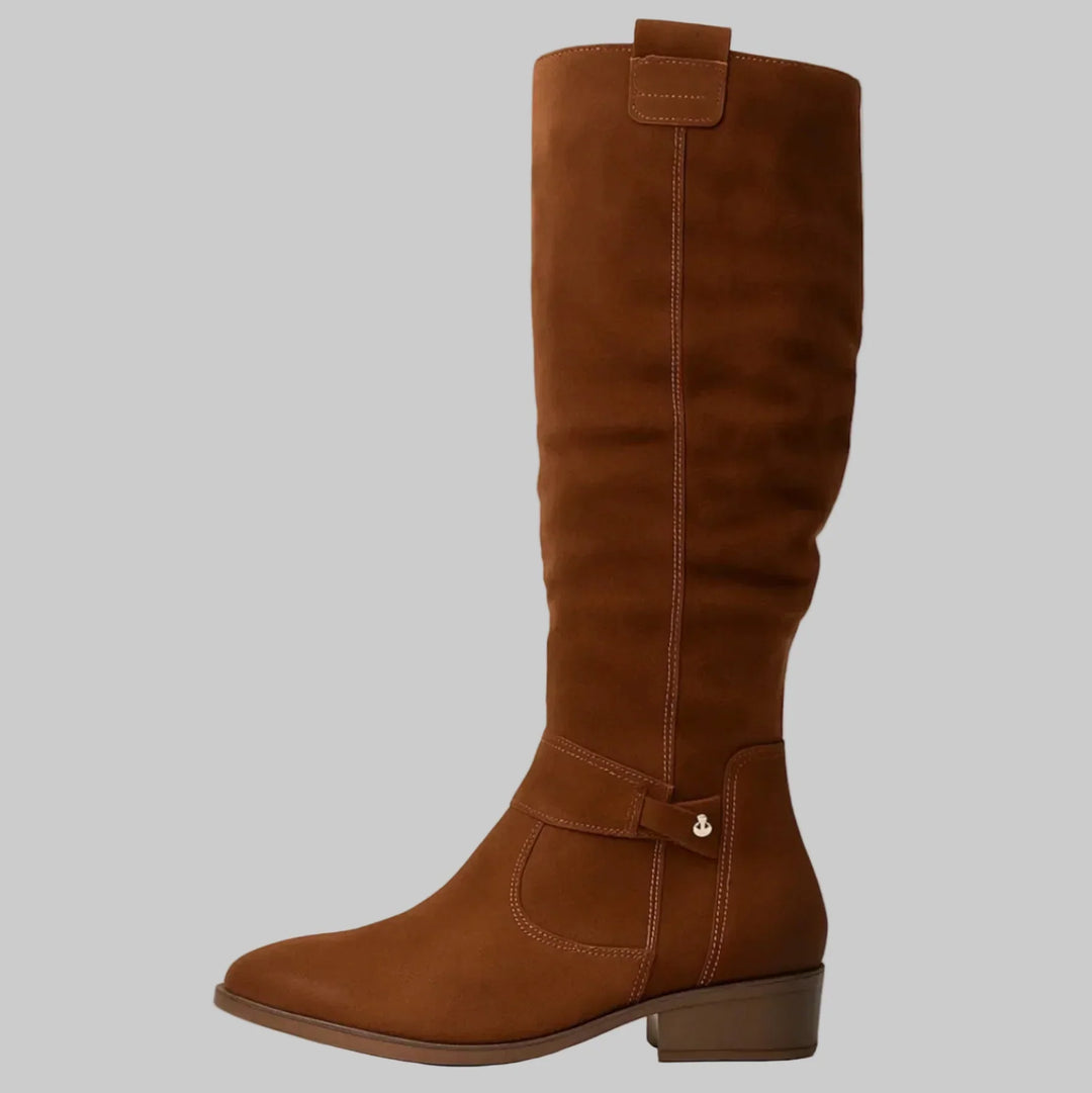 Stiefel Damen kniehoch mit Blockabsatz