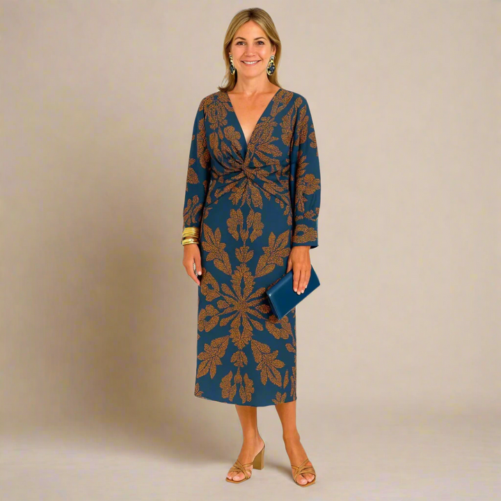 Brigitte – Stylish dress with a low V-neck - Image 1