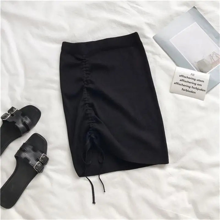 Stretchrock mit hoher Taille und Kordelzug für Damen