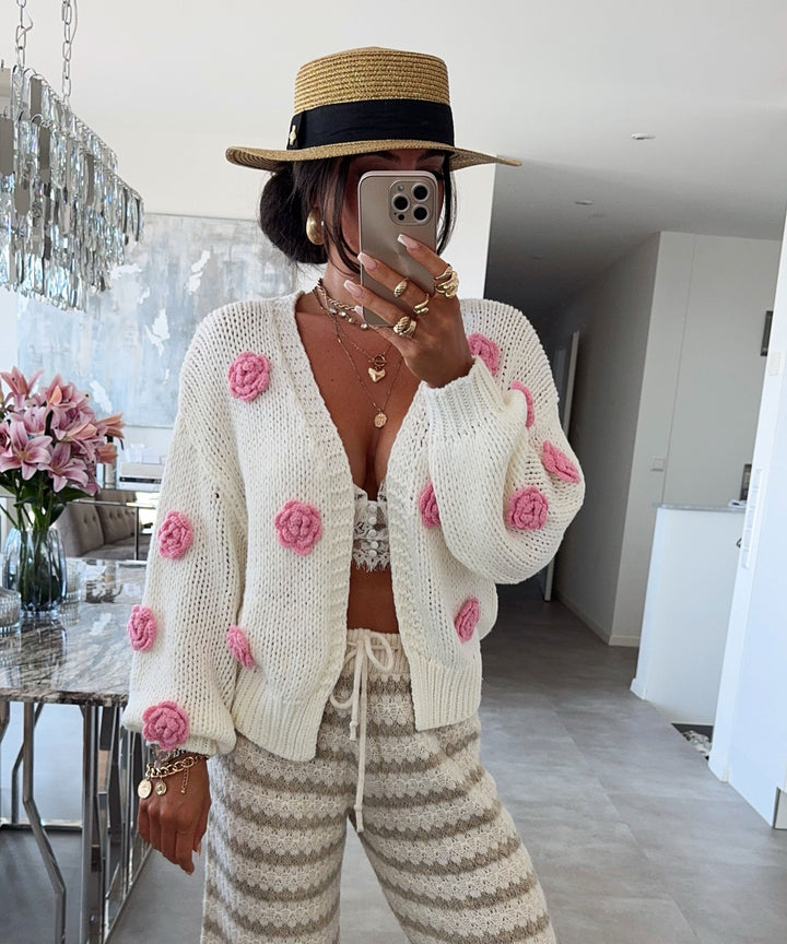 Strickjacke Hilla Cremeweiß