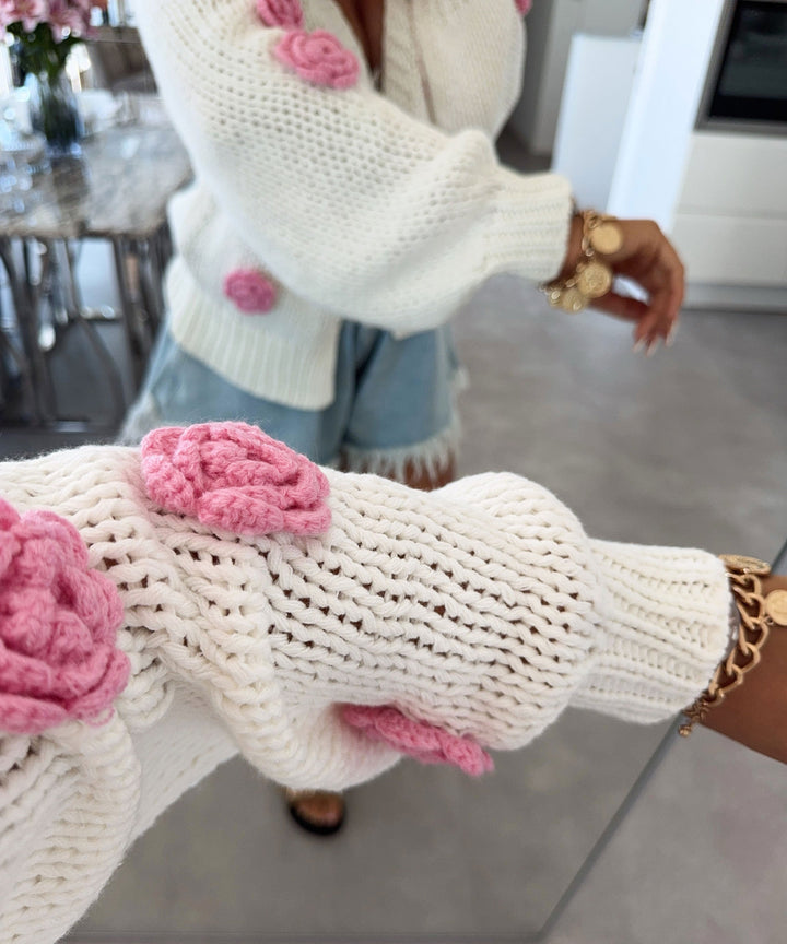 Strickjacke Hilla Cremeweiß