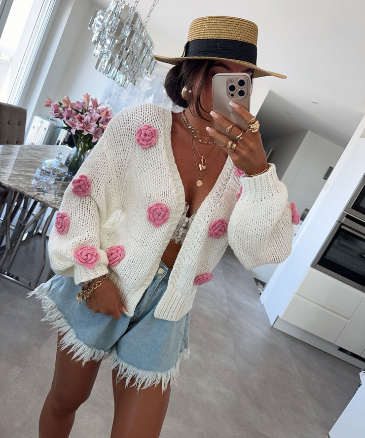 Strickjacke Hilla Cremeweiß