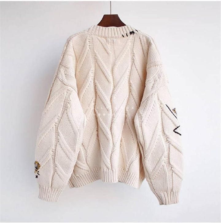 Strickjacke mit patchwork-akzenten