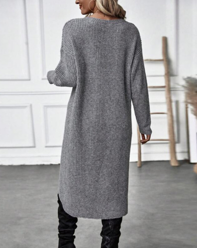 Strickkleid mit Bauchverlängerung