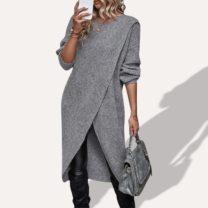 Strickkleid mit Bauchverlängerung