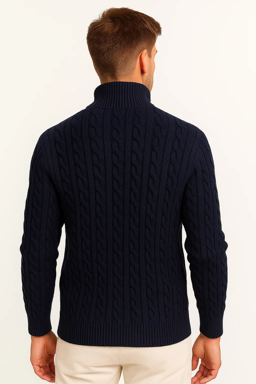 Strickpullover Herren | Pullover Herren | Viertelreißverschluss für flexiblen Kragen & klare Struktur