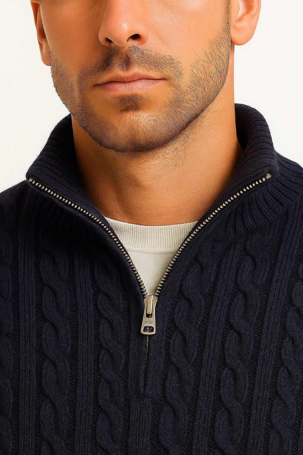 Strickpullover Herren | Pullover Herren | Viertelreißverschluss für flexiblen Kragen & klare Struktur