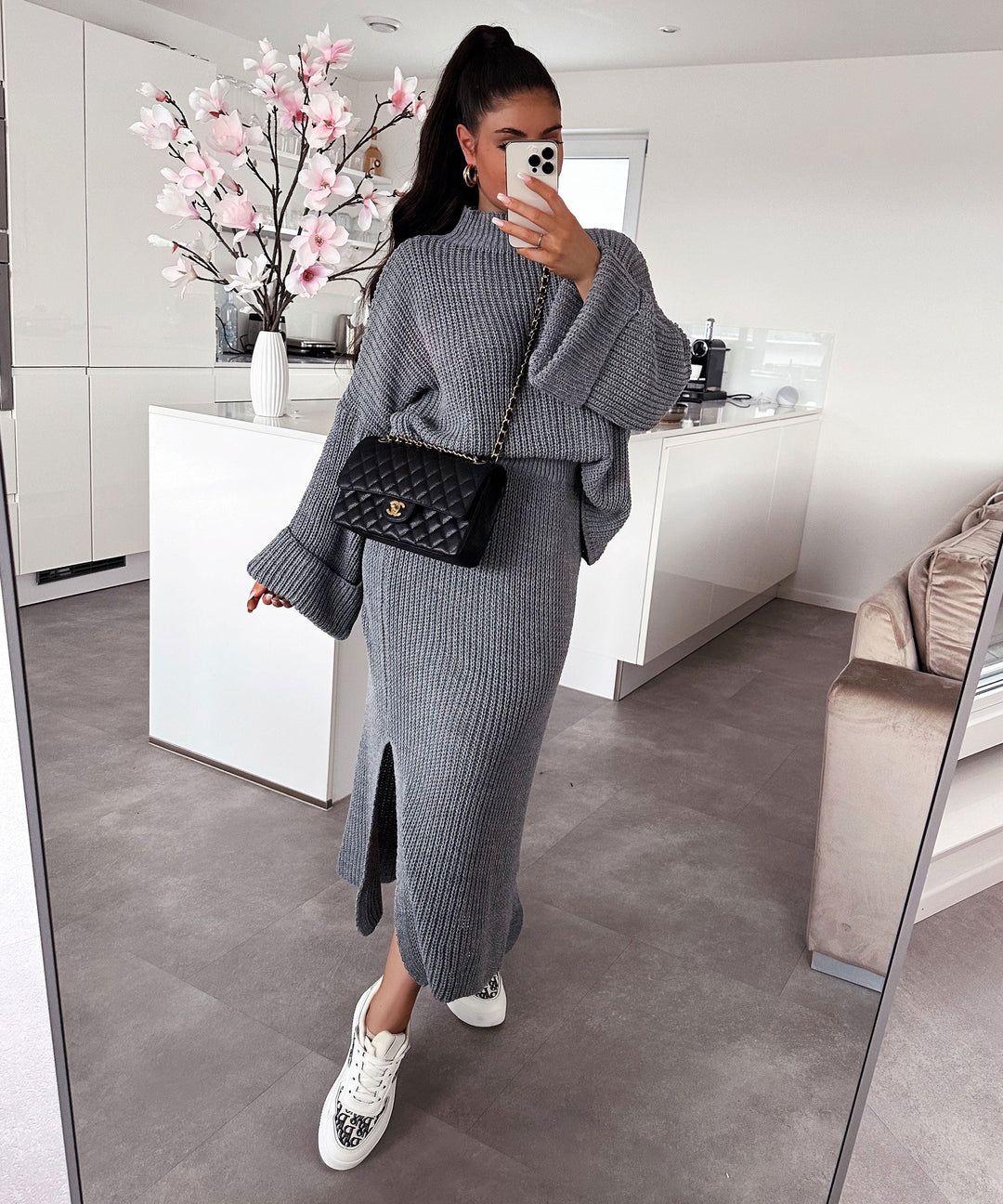 Strickset Charlotte Dunkelgrau  Ladypolitan ♡   