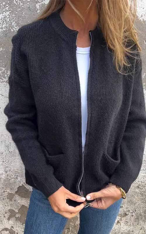 Strickweste mit Reißverschluss für Frauen