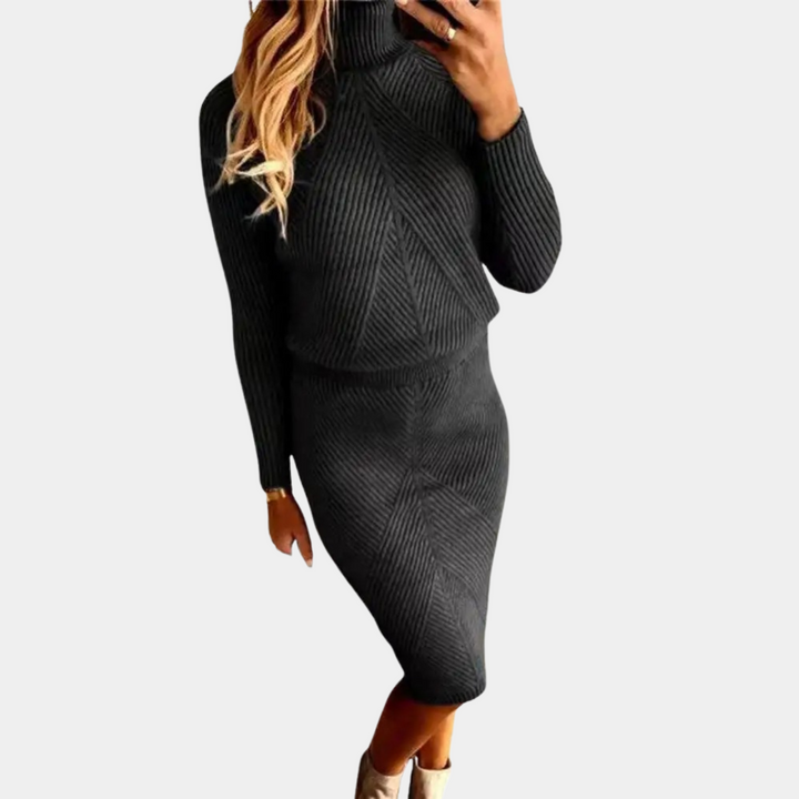 Stylisches Rollkragen-Winterkleid