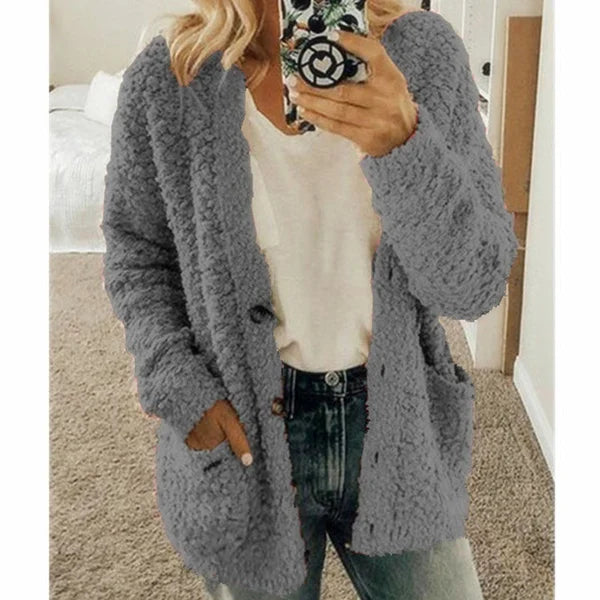 Sutton - Modische lange warme Strickjacke