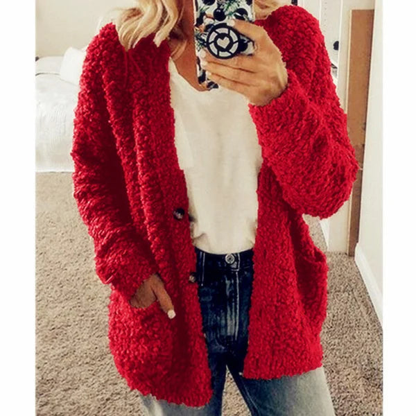 Sutton - Modische lange warme Strickjacke