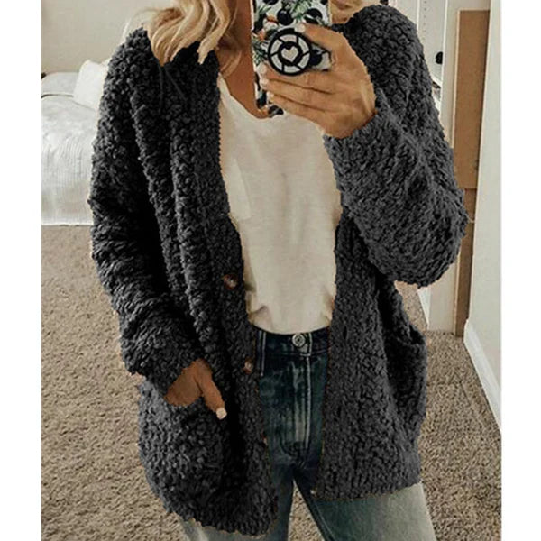 Sutton - Modische lange warme Strickjacke