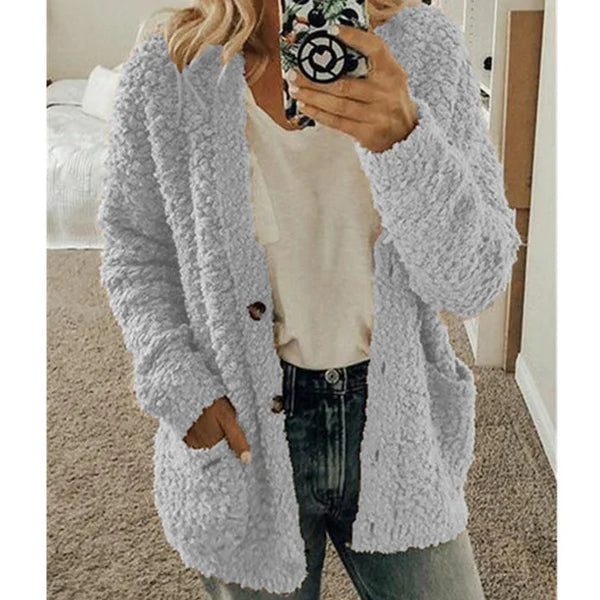 Sutton - Modische lange warme Strickjacke