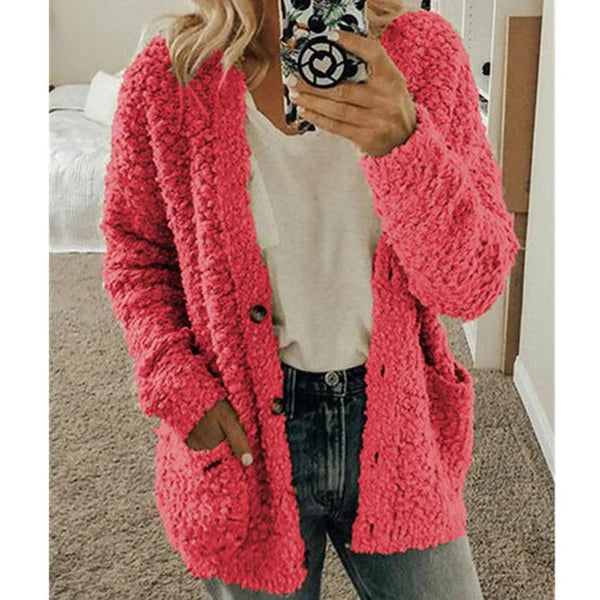 Sutton - Modische lange warme Strickjacke