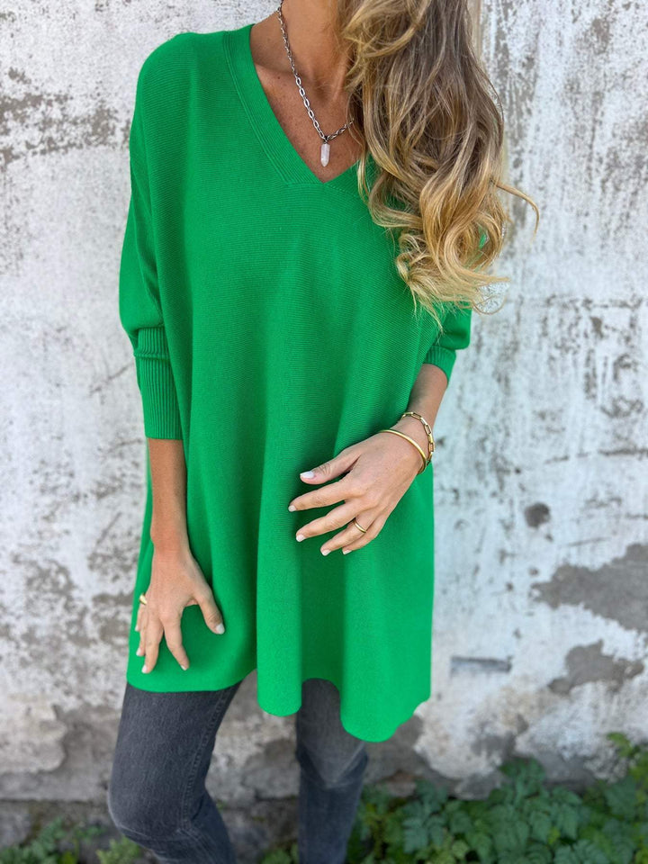 Sweatshirt Damen Oversize | V-Ausschnitt & Lockerer Fall