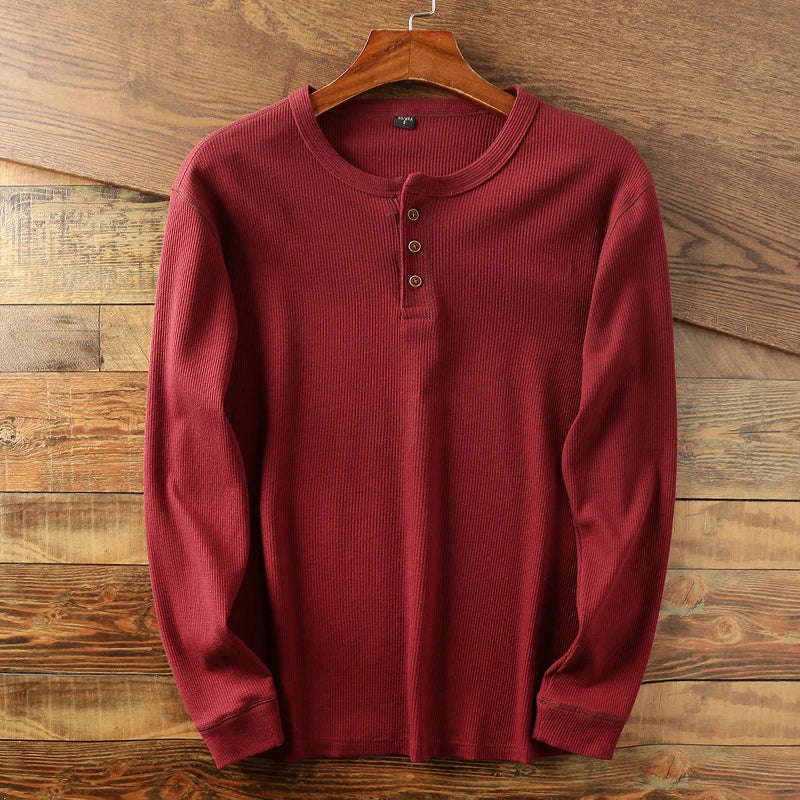 Sweatshirt Herren | Henley-Knopfleiste & Lässiger Langarm-Komfort