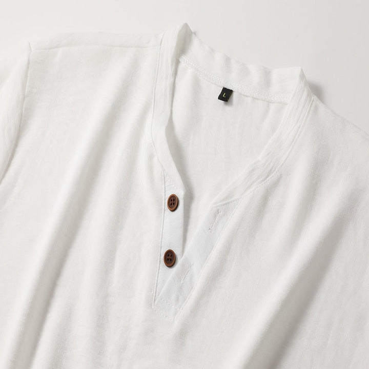 T-Shirt Herren V-Ausschnitt | Henley-Knopfleiste & Souveräner Look