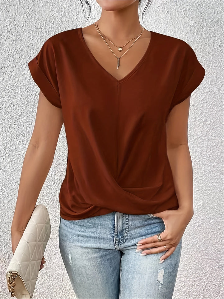 T-Shirt Damen mit V-Ausschnitt kurzarm