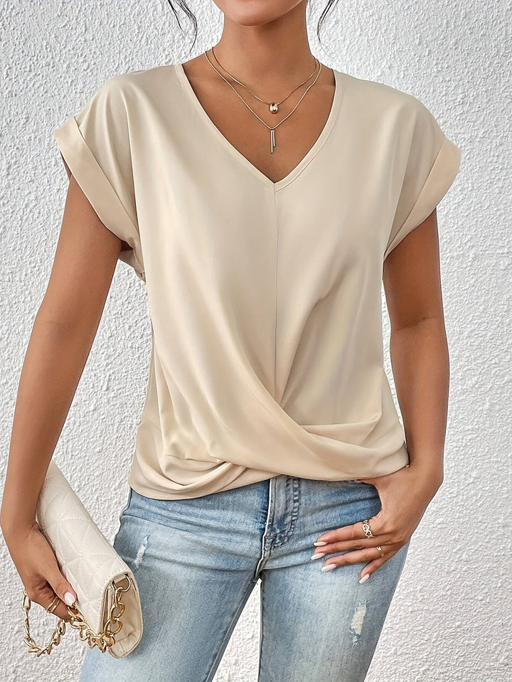 T-Shirt Damen mit V-Ausschnitt kurzarm