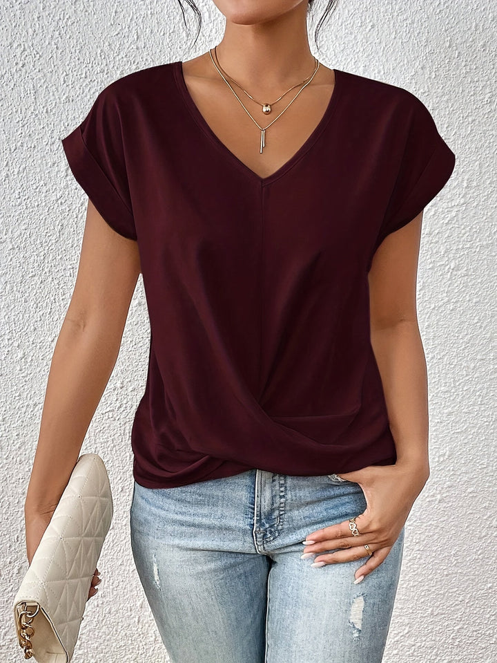 T-Shirt Damen mit V-Ausschnitt kurzarm