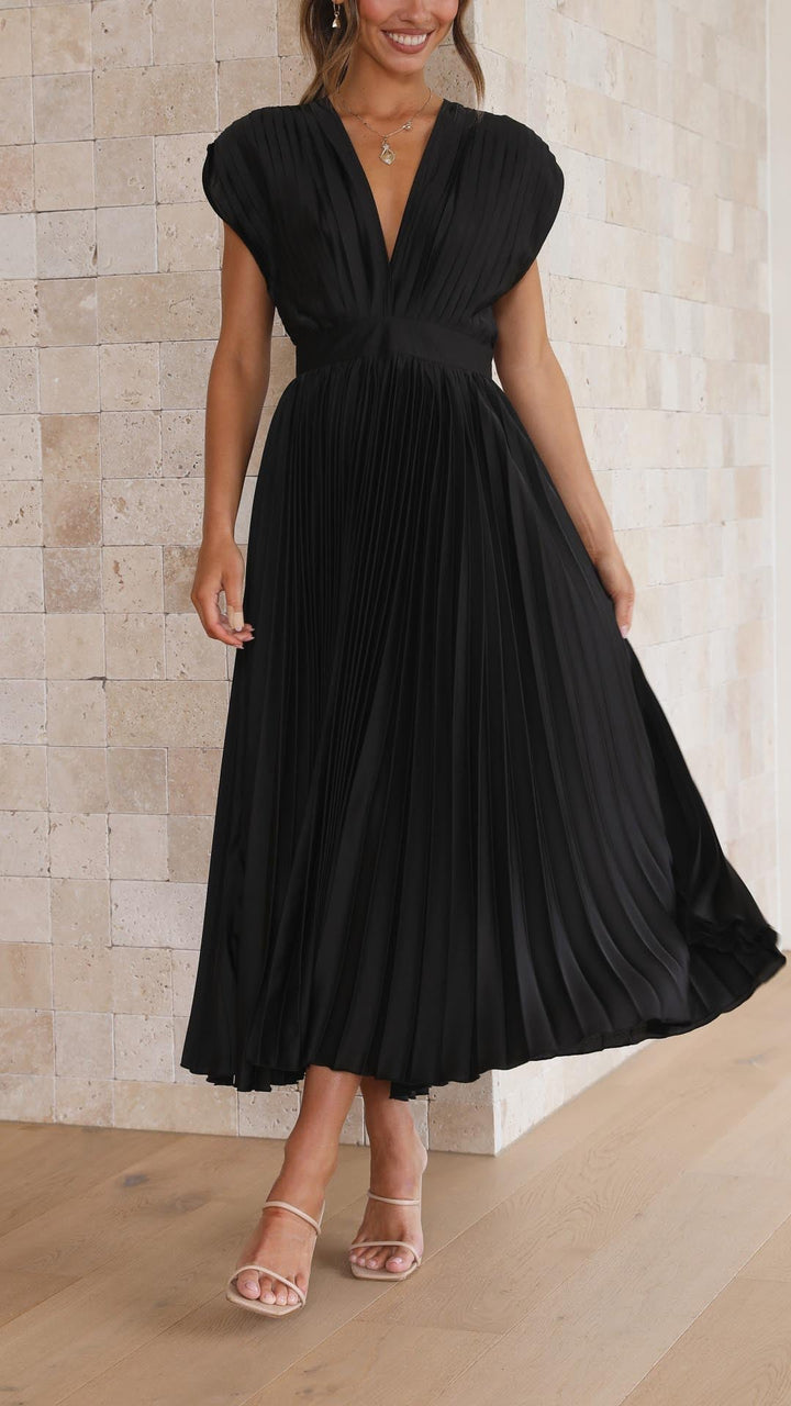 Bettina | Damen Klassisches Gefaltetes Maxikleid