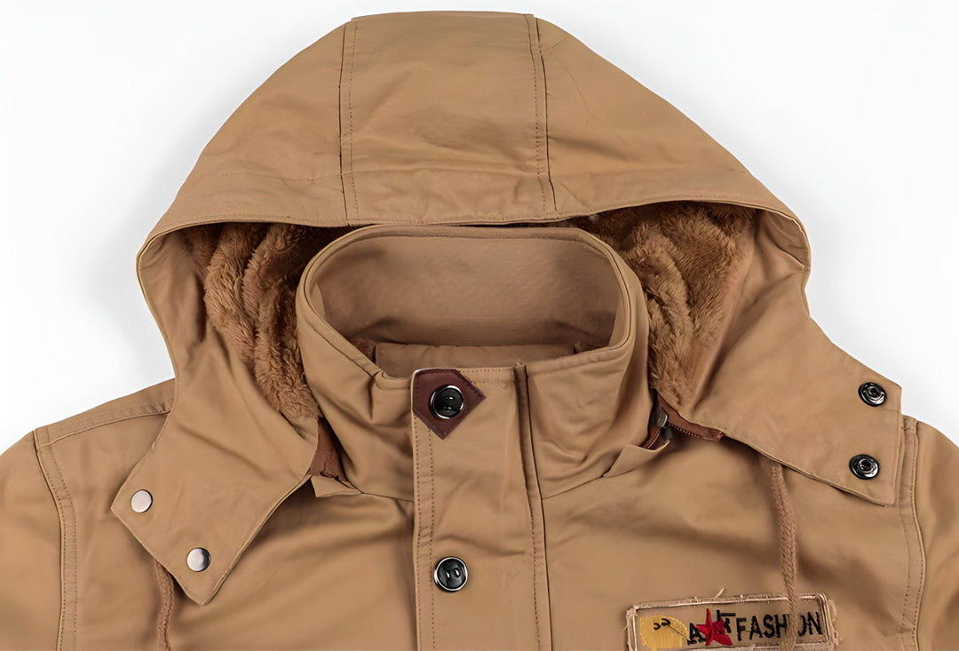 Talon | Vielseitige Militär Jacke mit Fleece-Kapuze und Taschen 7