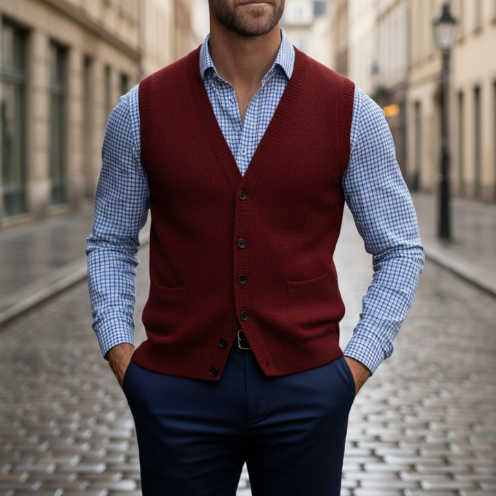 Walter – Stylish Knit Buttoned Vest for Men - Image 6