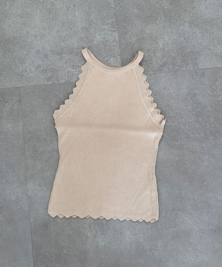 Top Zacken Beige