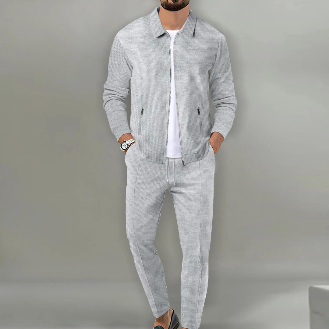 Trainingsanzug Herren | Freizeitanzug Herren | Reißverschluss-Jacke & Kordelzug für klaren Look