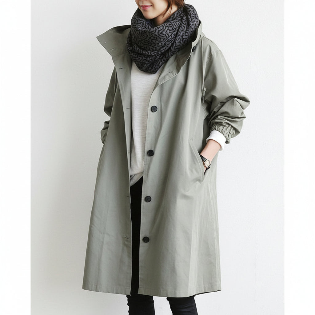 Damen Trenchcoat mit Kapuze | Übergangsjacke für jeden Tag