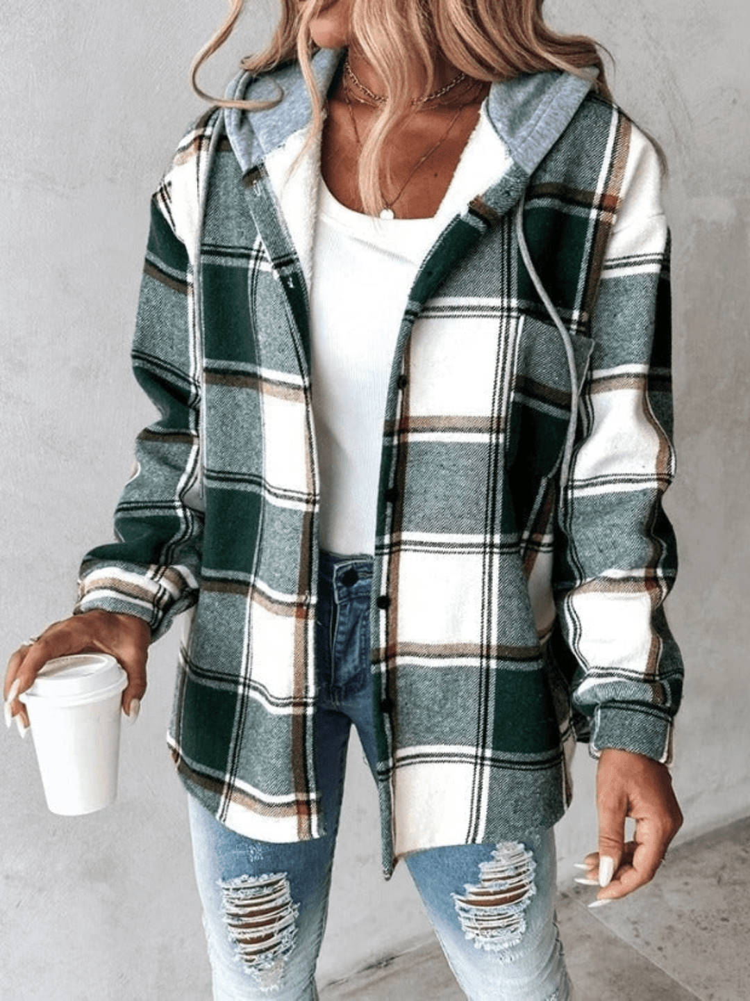 Trendige Damenbluse mit Karomuster