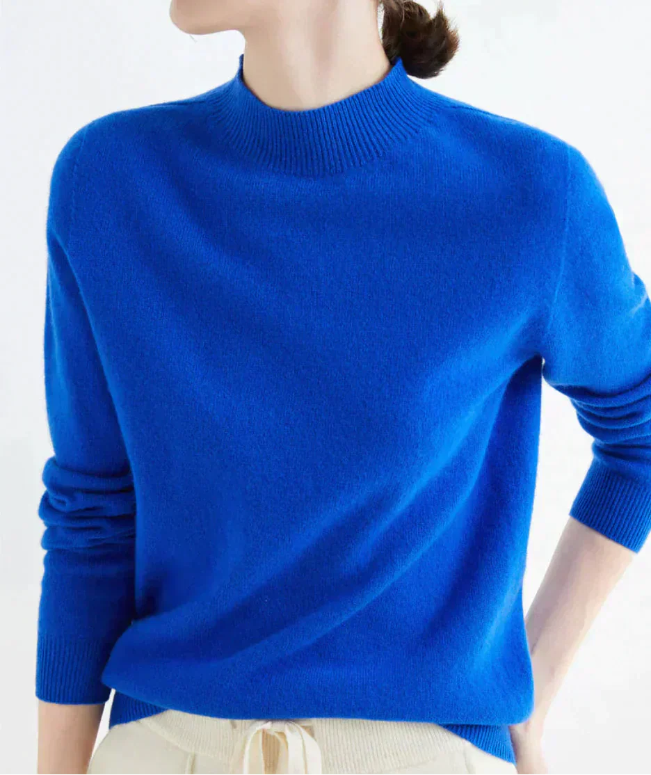 Nora – Damen Feinstrick Pullover mit Rundhalsausschnitt