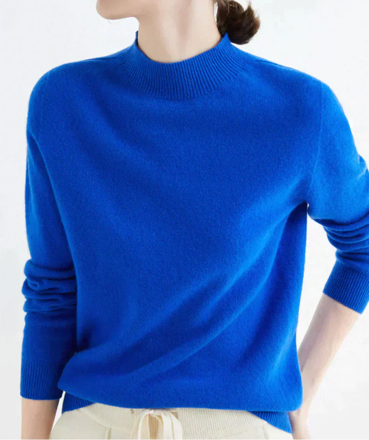 Nora – Damen Feinstrick Pullover mit Rundhalsausschnitt
