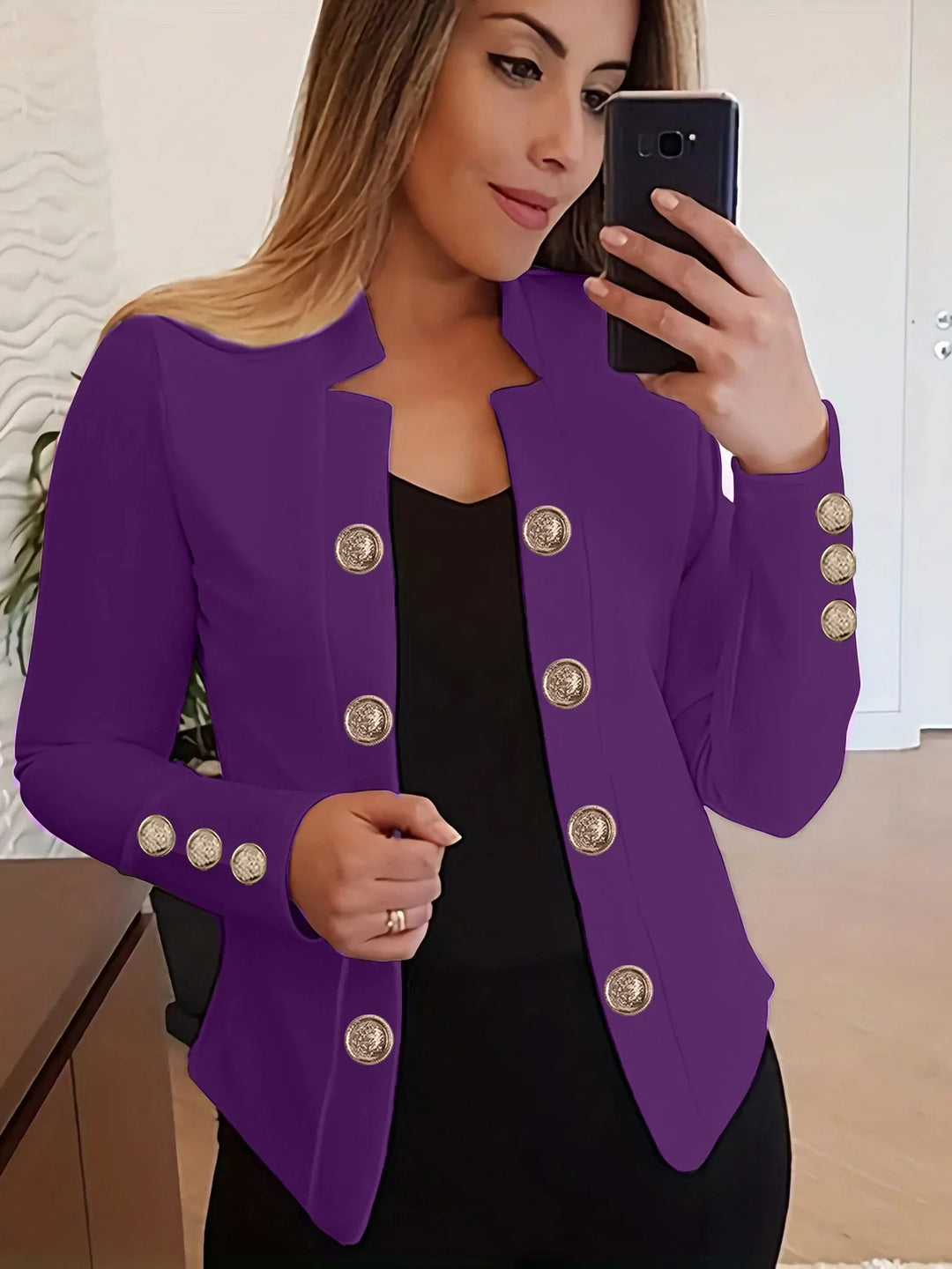 Übergangsjacke Damen | Blazer Damen | Elegante Knöpfe & Figurbetonter Look