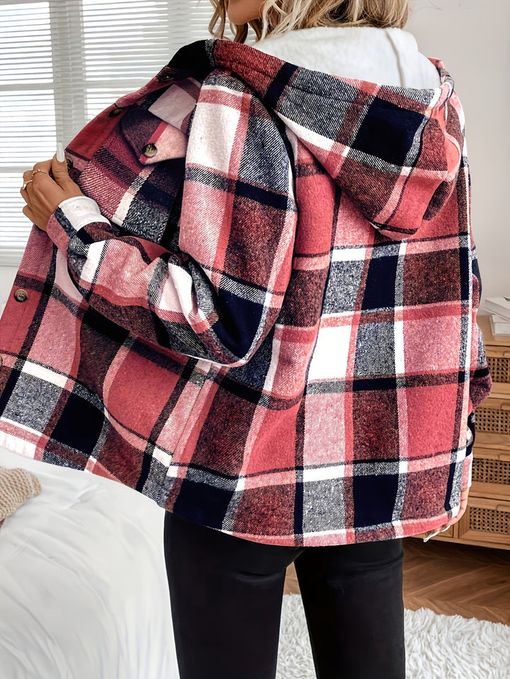 Übergangsjacke Damen | Hemdjacke Damen | Kapuze & Knöpfe für schnelle Wärme