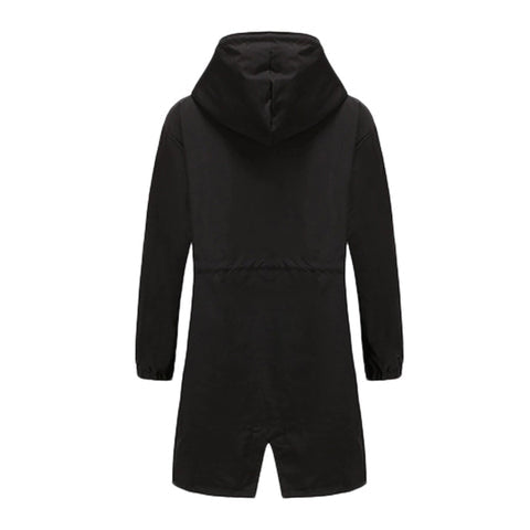 Übergangsjacke Damen | Lange Jacke Damen | Kapuze & Knopfleiste für flexiblen Schutz