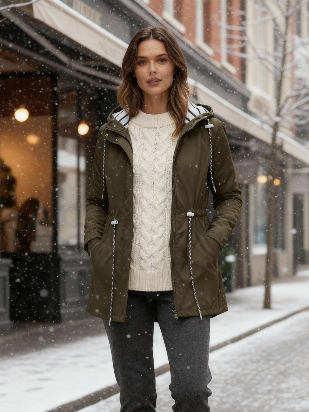 Übergangsjacke Damen | Regenjacke Damen | Kapuze & versetzter Zipper für flexiblen Schutz