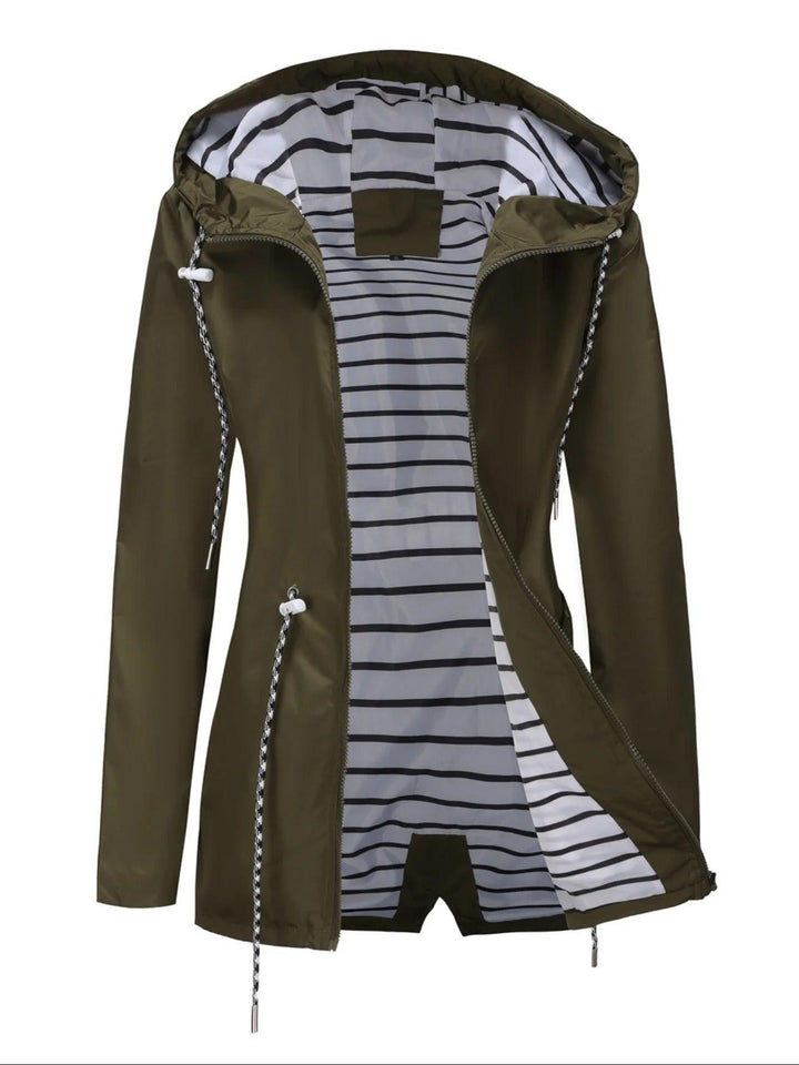 Übergangsjacke Damen | Regenjacke Damen | Kapuze & versetzter Zipper für flexiblen Schutz